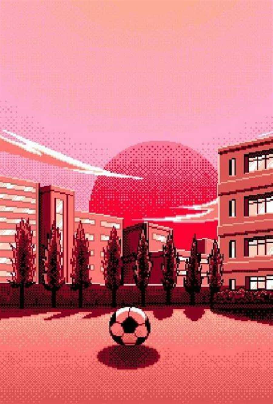 Soccer Aesthetic Pink City Wallpaper