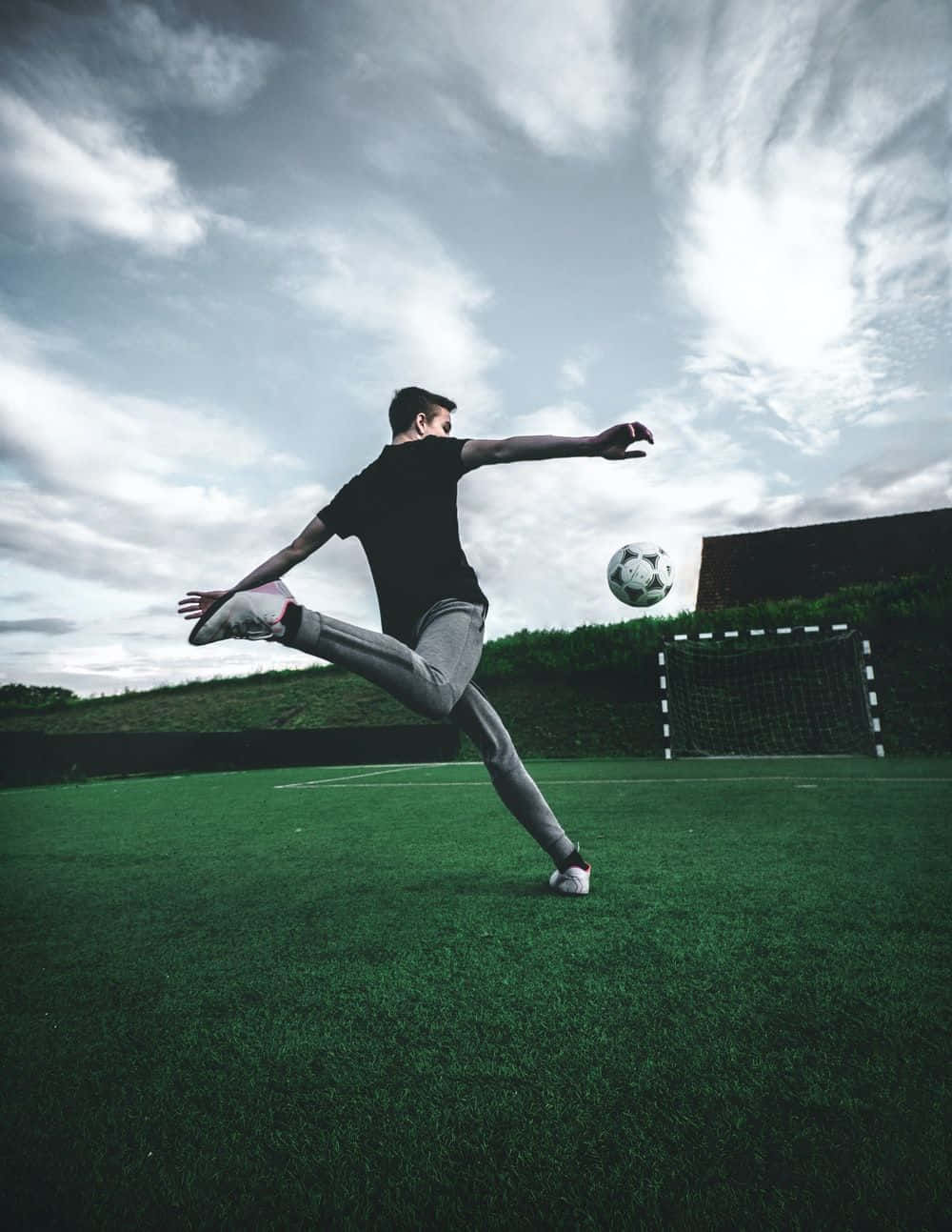 Soccer Aesthetic Kick Into Goal Wallpaper