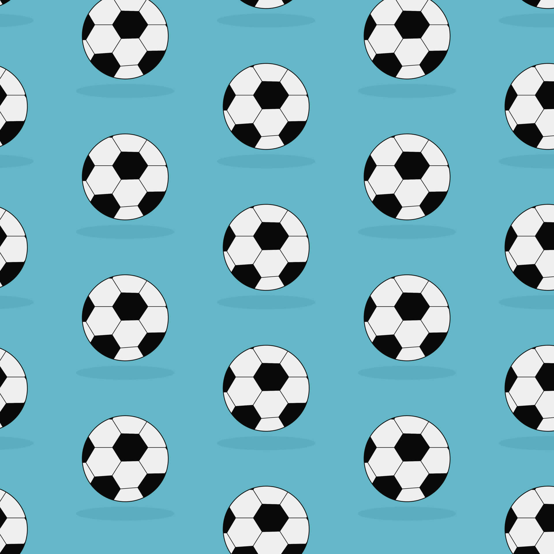 Soccer Balls Background Light Blue