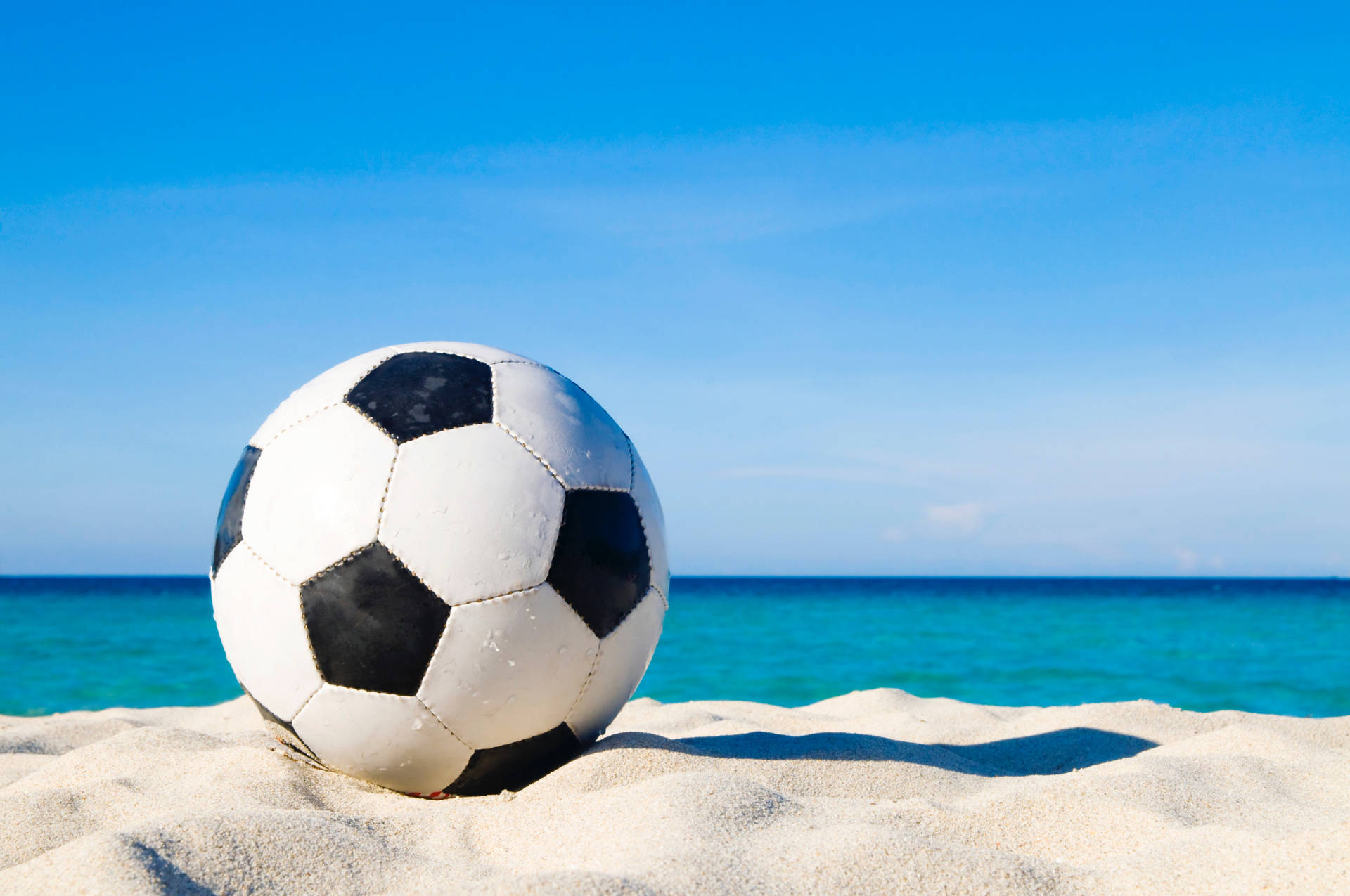 Soccer Ball On Beach