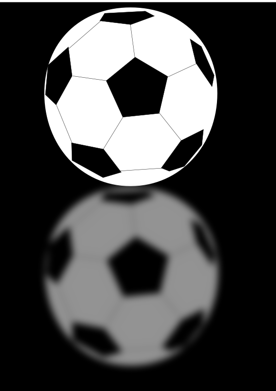 Soccer Ball Reflection Black Background PNG