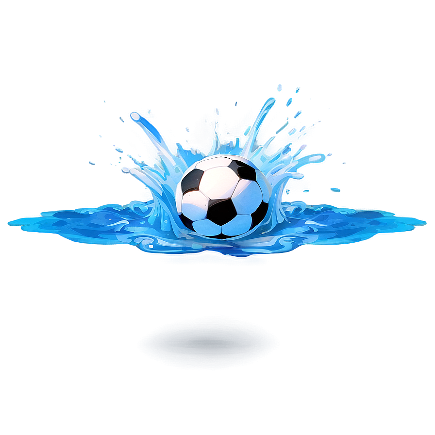 Soccer Ball Splash Water Png 06242024 PNG