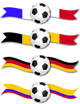 Soccer Balls With Ribbons PNG