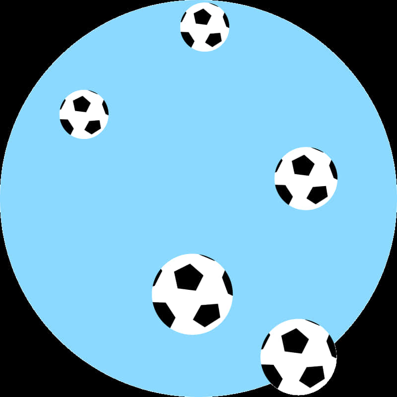 Soccer Ballson Blue Background PNG