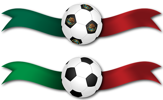 Soccer Ballswith Ribbons Banner PNG