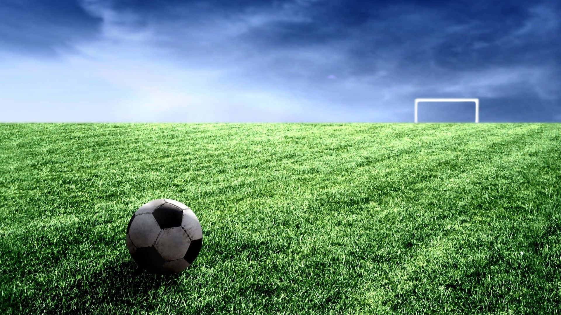 Soccer Field And Goal Post Background