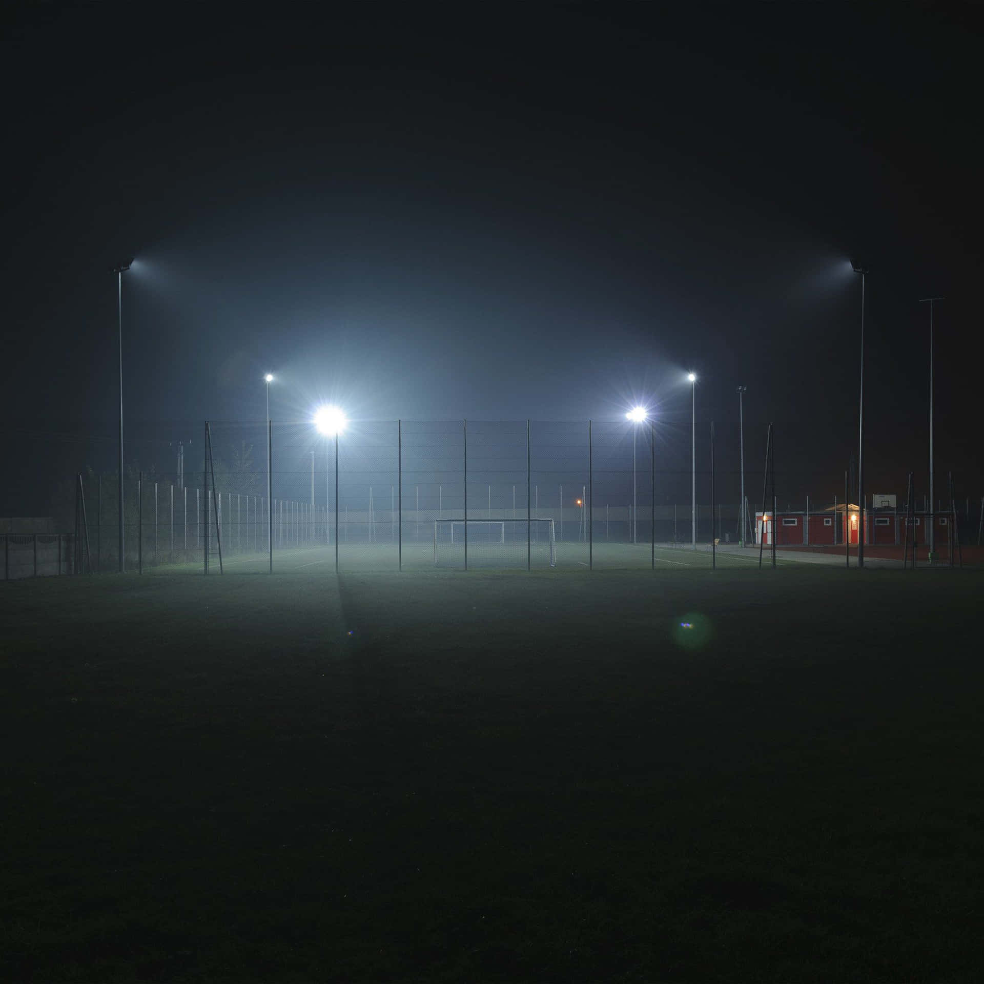 Soccer Field Tall Light Post Background