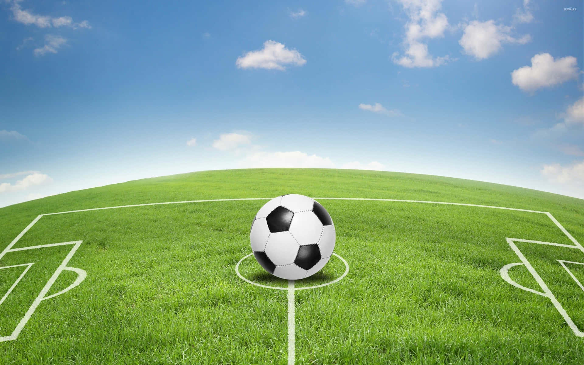Soccer Field And Ball Background