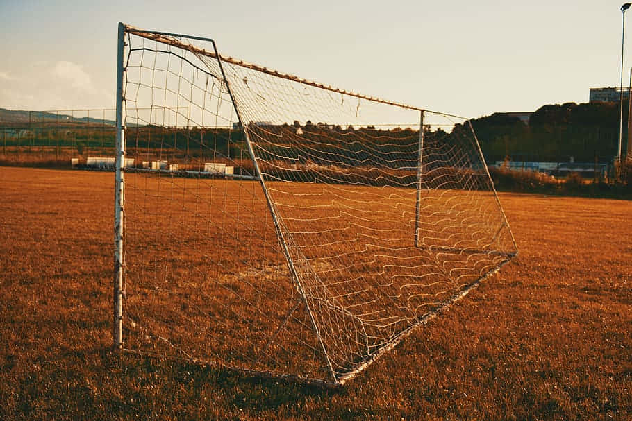 Voetbaldoel Doelpunt Zonsopgang Achtergrond