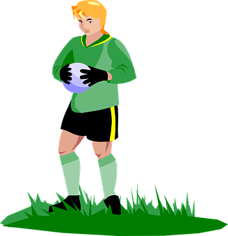 Soccer_ Goalkeeper_ Holding_ Ball_ Vector PNG