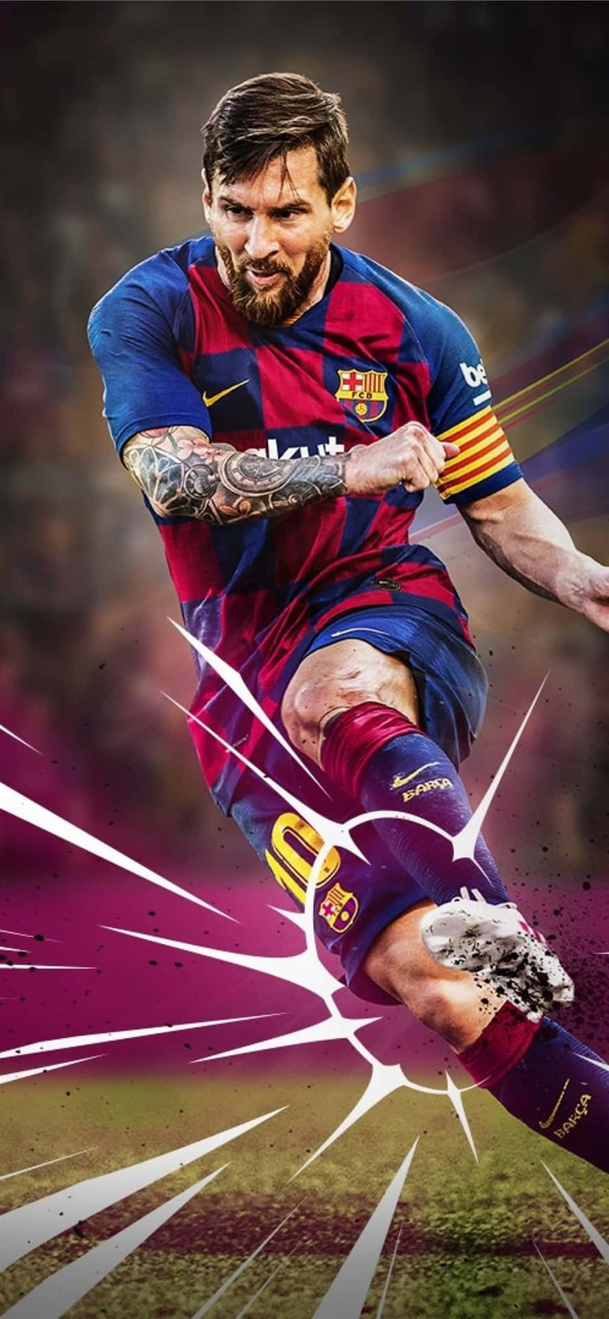 Fondode Pantalla De Fútbol Para Iphone Con Edición De Fan De Lionel Messi Y Fotografía. Fondo de pantalla