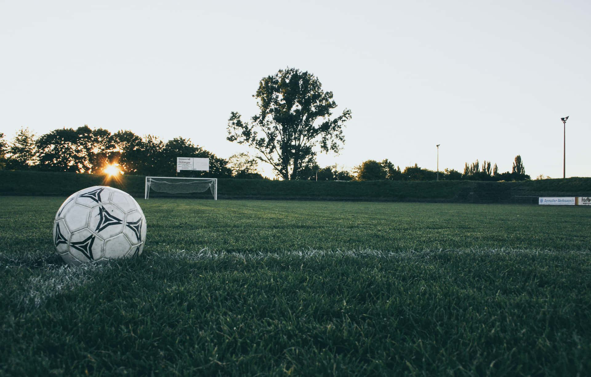 Soccer Ball On A Wide Field Picture