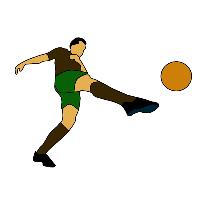 Soccer Player Kicking Ball Illustration PNG