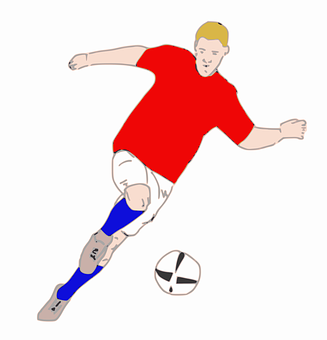 Soccer Player Kicking Ball Illustration PNG