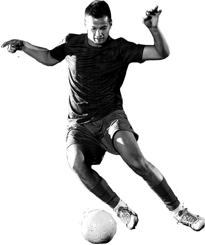Soccer Player Mid Kick PNG