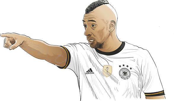 Soccer Player Pointing Illustration PNG