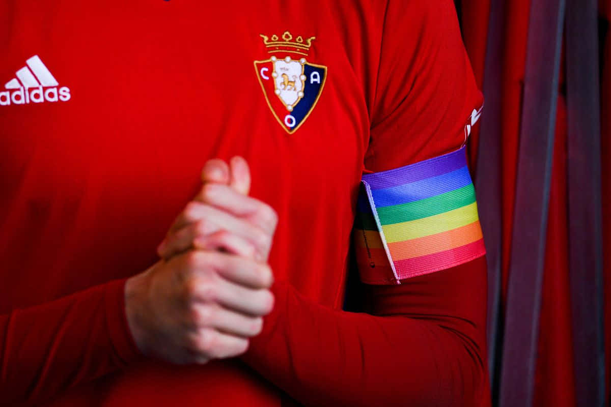 Soccer Player Rainbow Captain Armband Wallpaper
