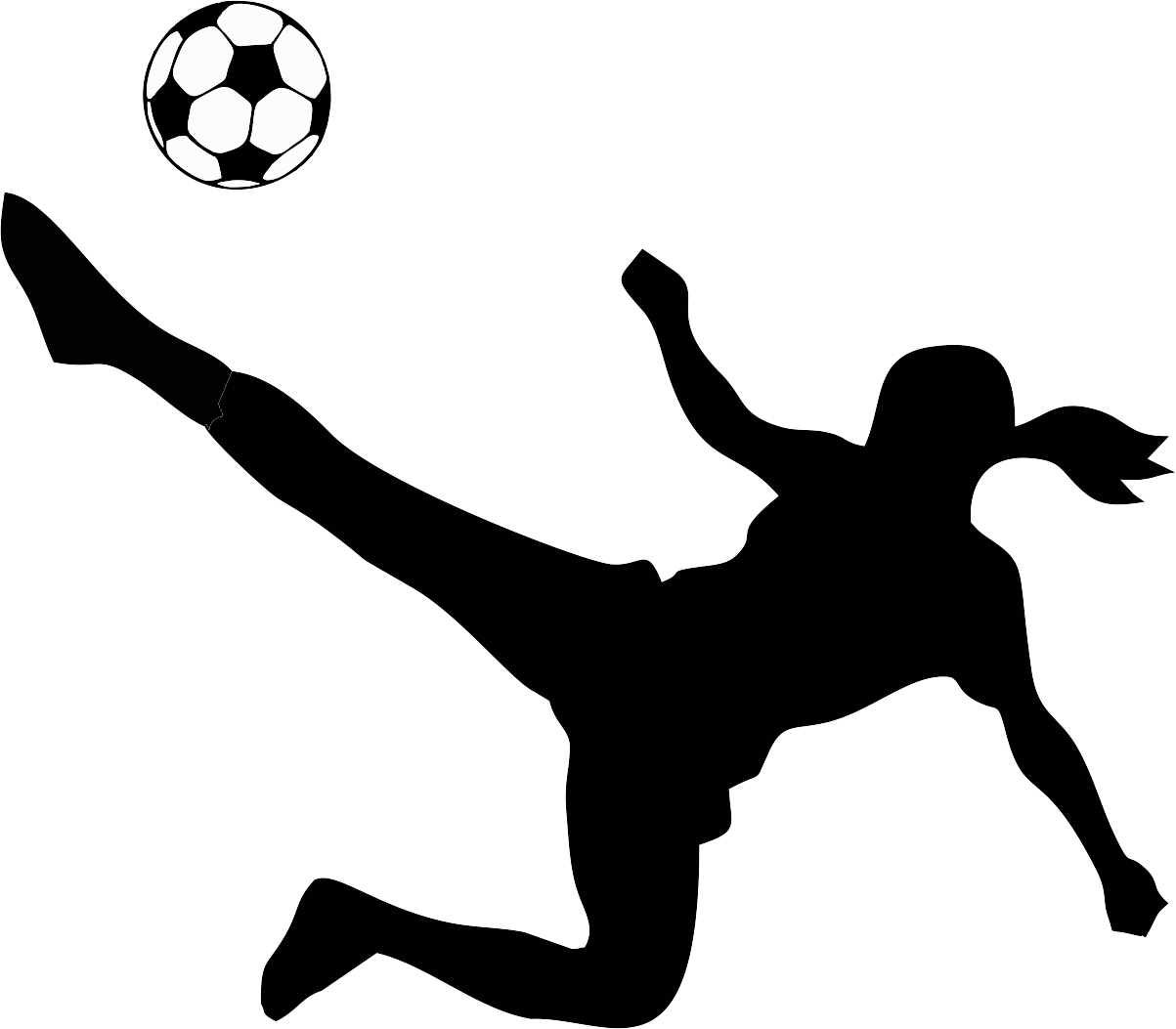 Soccer Player Silhouette Action PNG