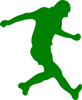 Soccer Player Silhouette Green PNG