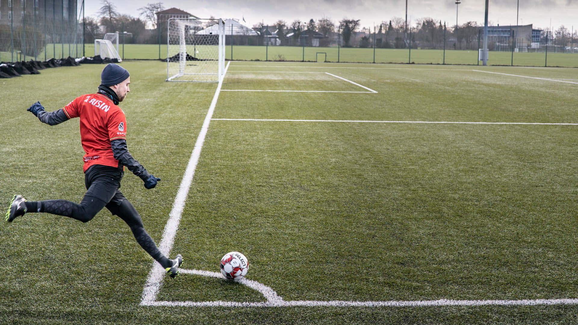 Soccer Player Taking Corner Kick Wallpaper