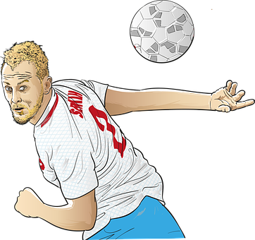 Soccer_ Player_ Throwing_ Ball_ Illustration PNG