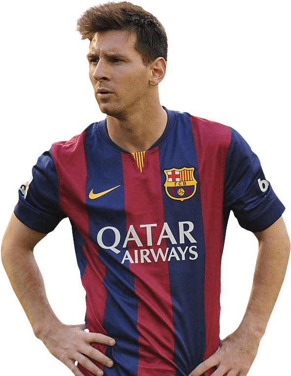 Soccer Playerin Barcelona Kit PNG