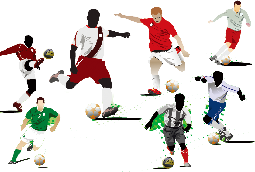 Soccer Players Action Collage PNG