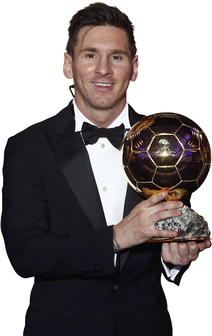Soccer Star With Golden Ball Award PNG