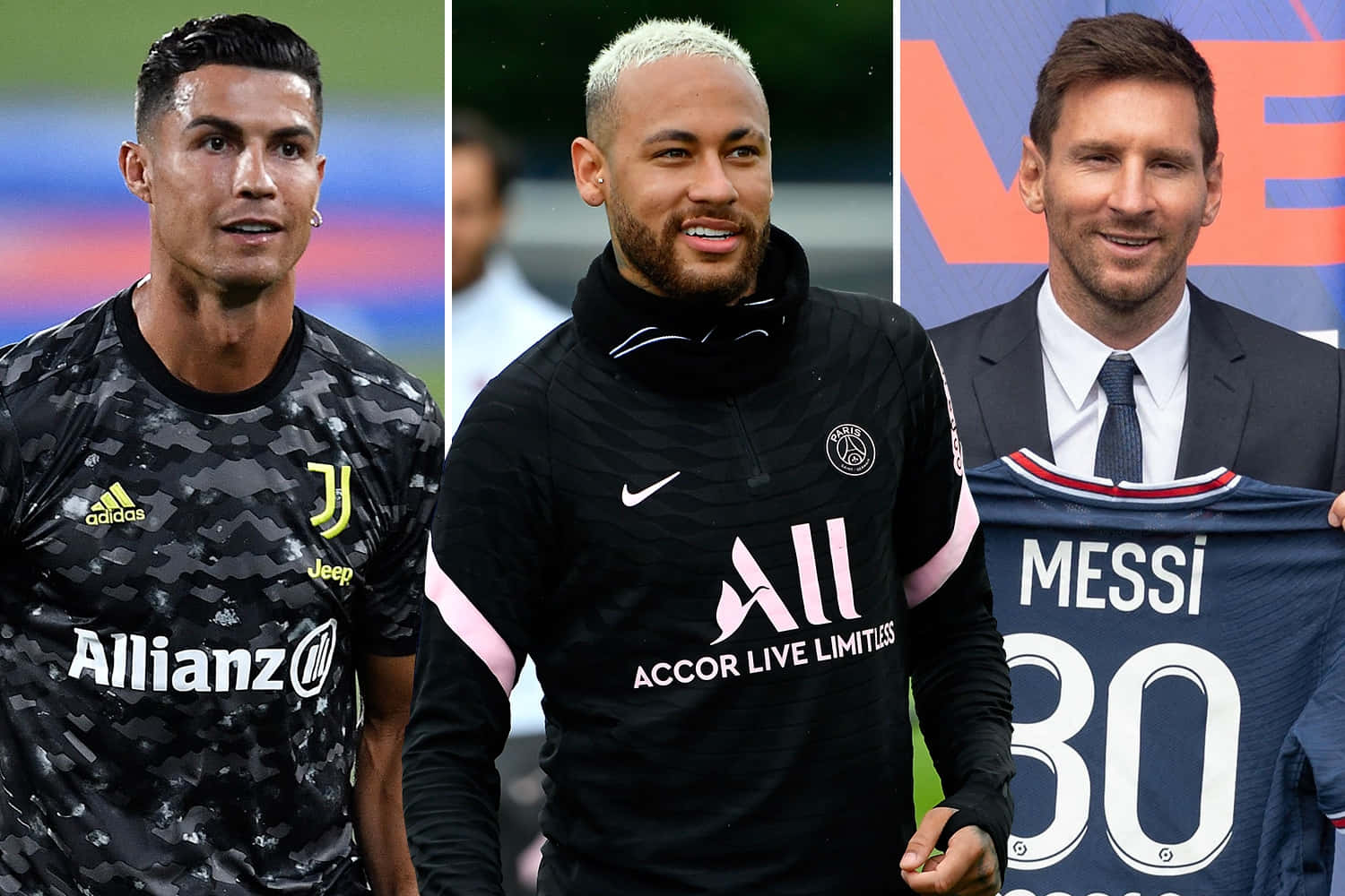 Voetbal Sterren Ronaldo Messi Neymar Achtergrond