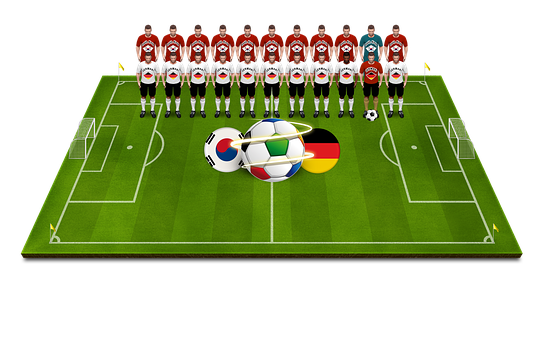 Soccer Team Formation Illustration PNG