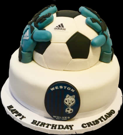 Soccer Themed Birthday Cake PNG