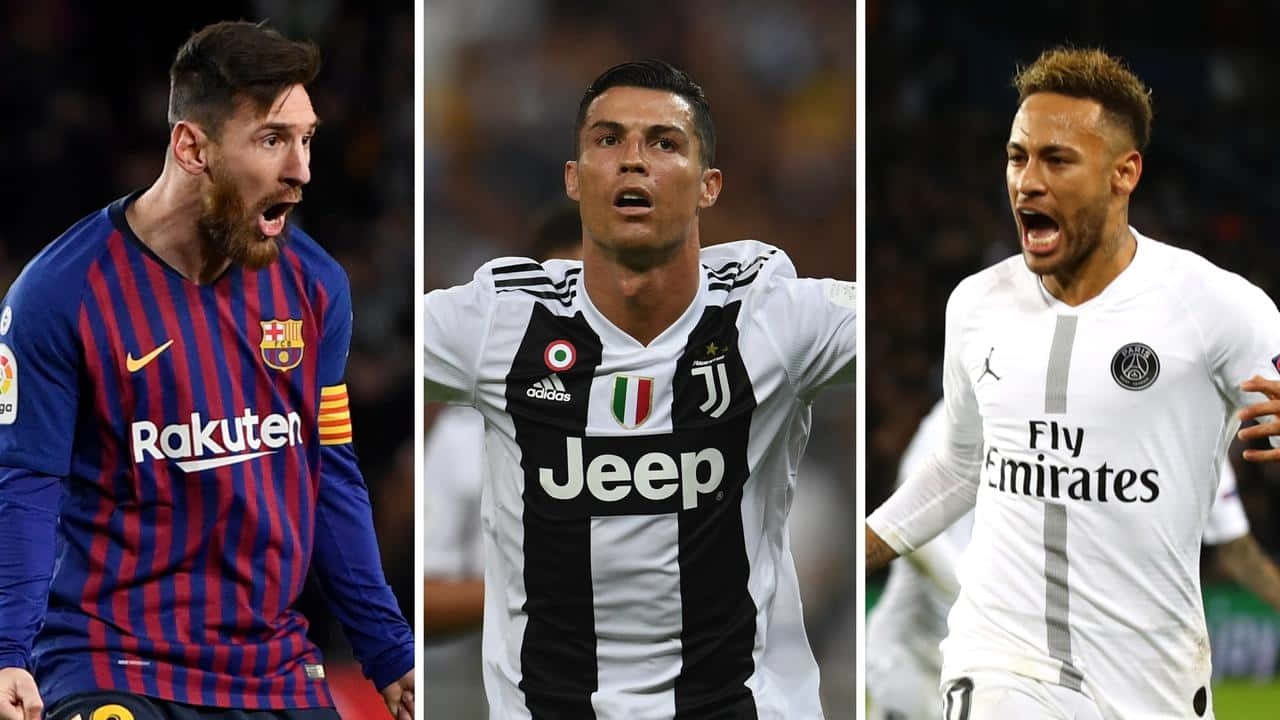 Soccer Triumvirate Messi Ronaldo Neymar Wallpaper