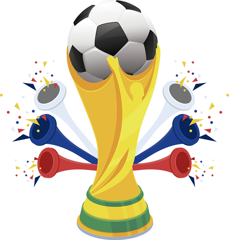 Soccer Trophyand Vuvuzelas PNG