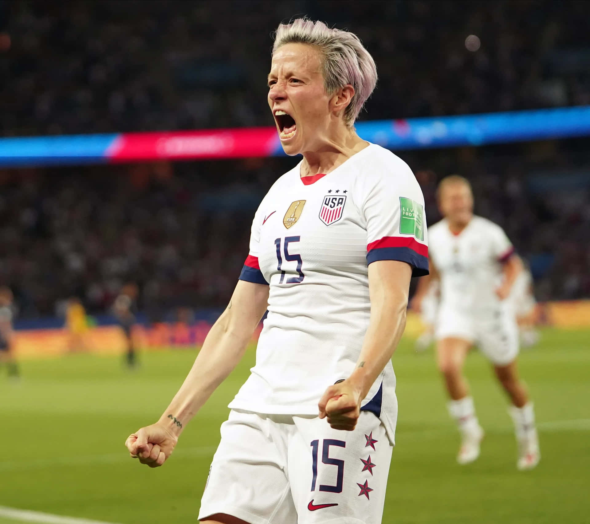 Voetbaloverwinning Viering Megan Rapinoe Achtergrond