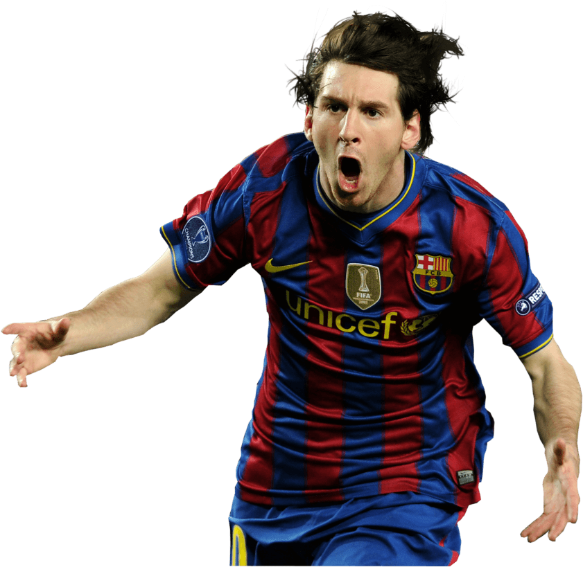 Soccer_ Player_ Celebration_in_ Blue_and_ Red_ Stripes PNG