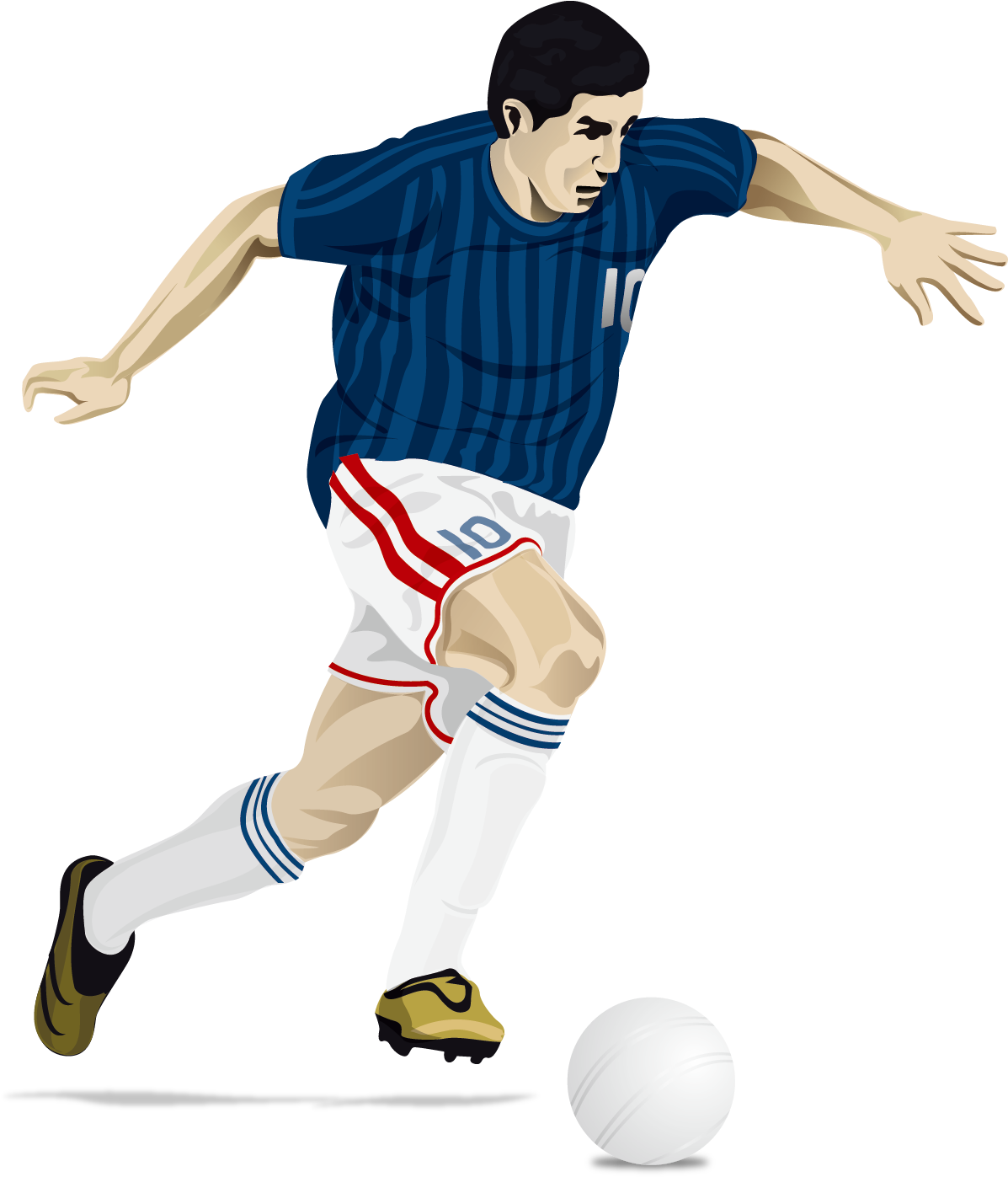 Soccer_ Player_ Dribbling_ Vector PNG