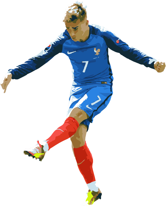 Soccer_ Player_ Kicking_ Ball_ Illustration PNG