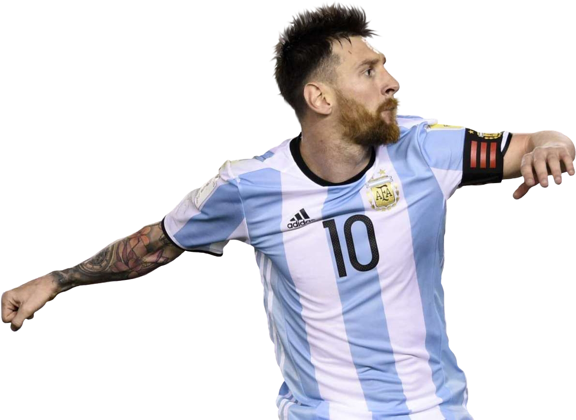 Soccer_ Player_in_ Action_ Argentina_ Jersey PNG