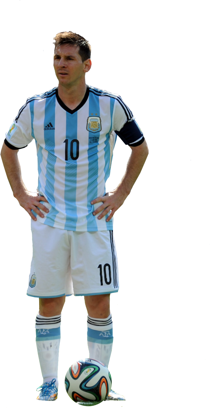 Soccer_ Player_in_ Argentina_ Kit PNG