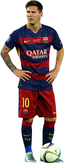 Soccer_ Player_in_ Barcelona_ Kit PNG