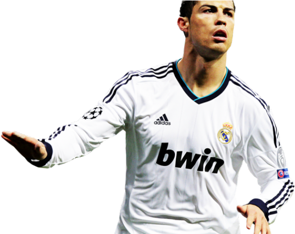 Soccer_ Player_in_ Real_ Madrid_ Kit PNG