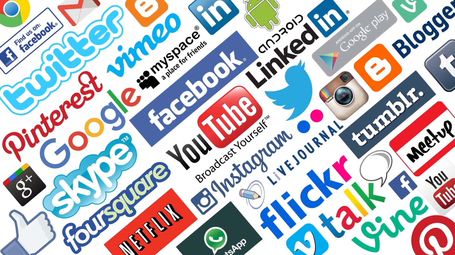 Socialmedia-logos Auf Weißem Hintergrund