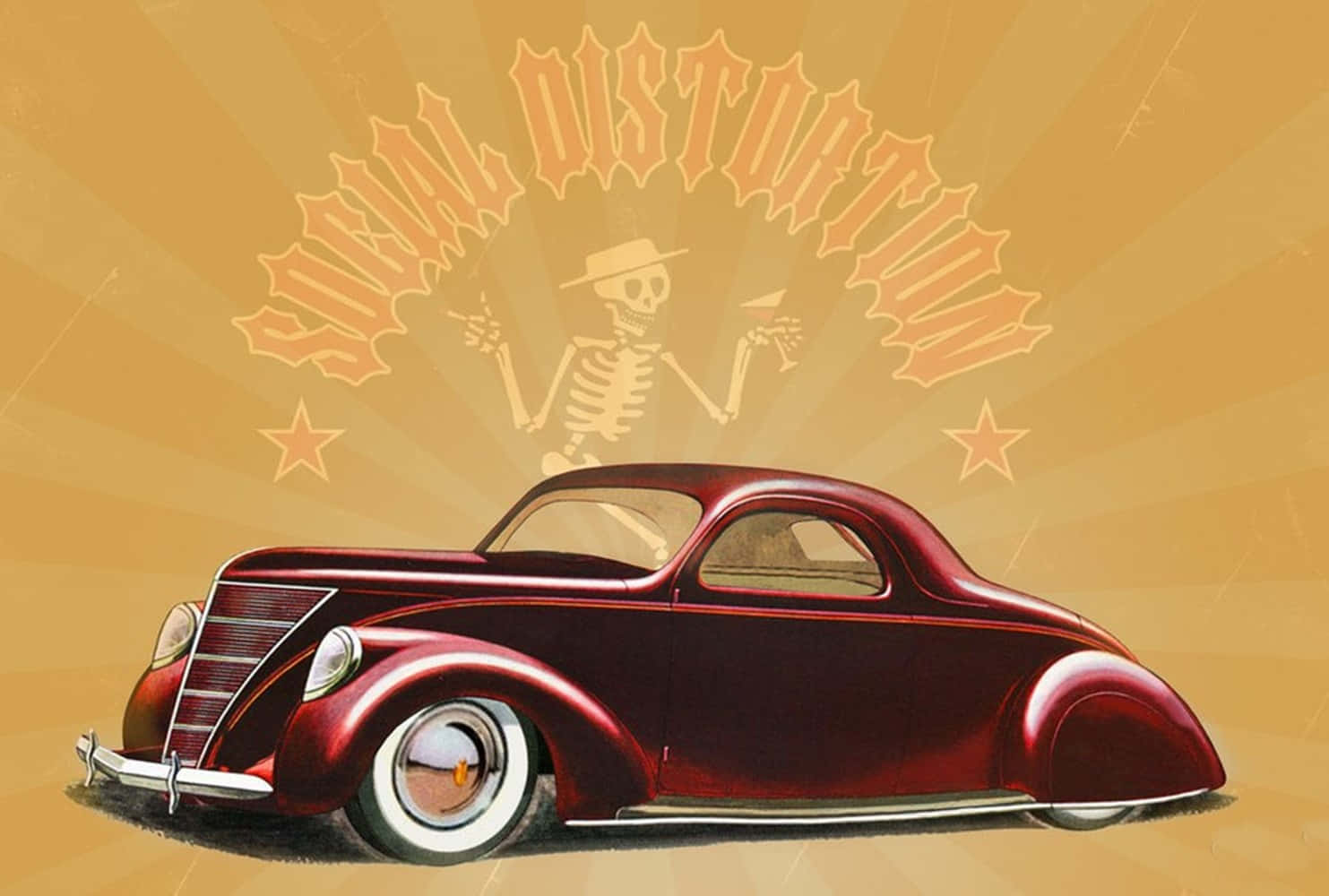 Social Distortion With Photo Of Retro Car Wallpaper