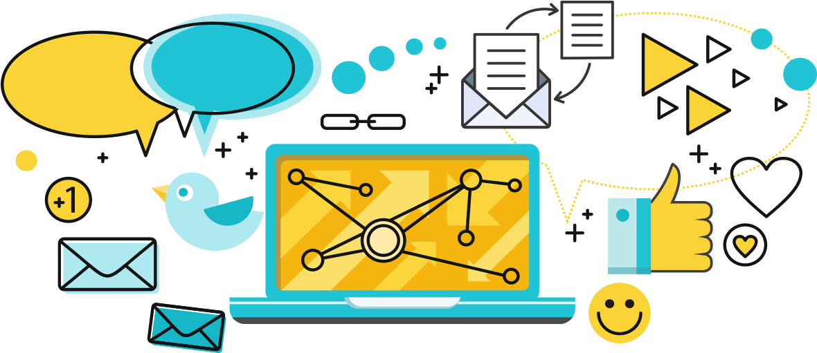 Social Media Analytics Illustration PNG