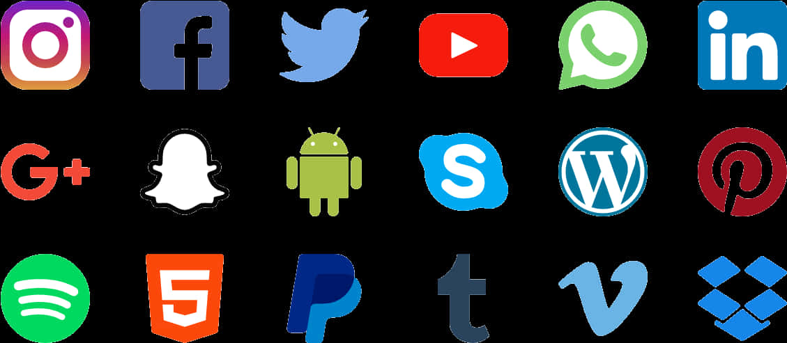 Social_ Media_and_ Tech_ Logos_ Collage PNG