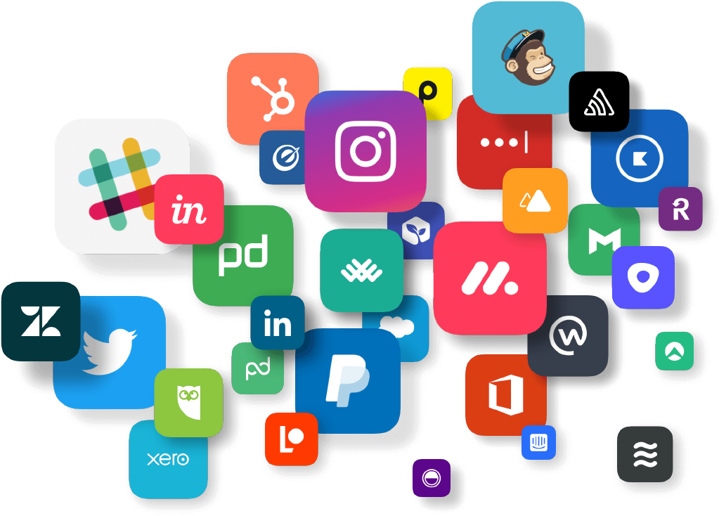 Social Media Apps Collage PNG