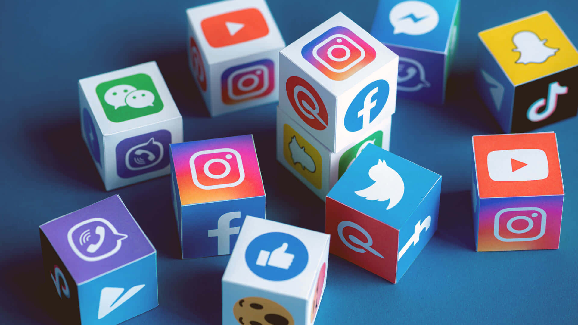 Social Media Apps Cubes Wallpaper