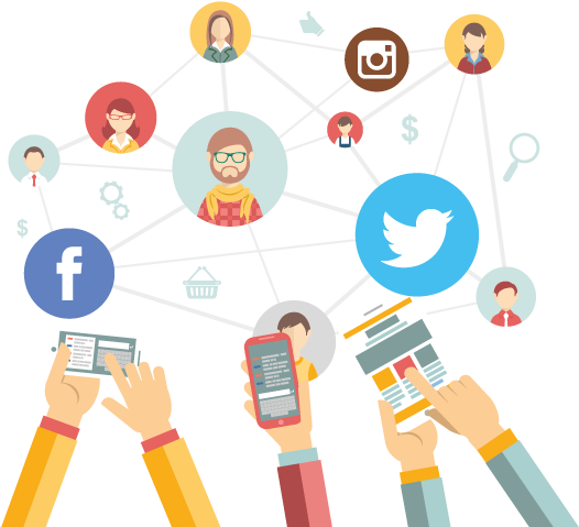 Social Media Connectivity Illustration PNG