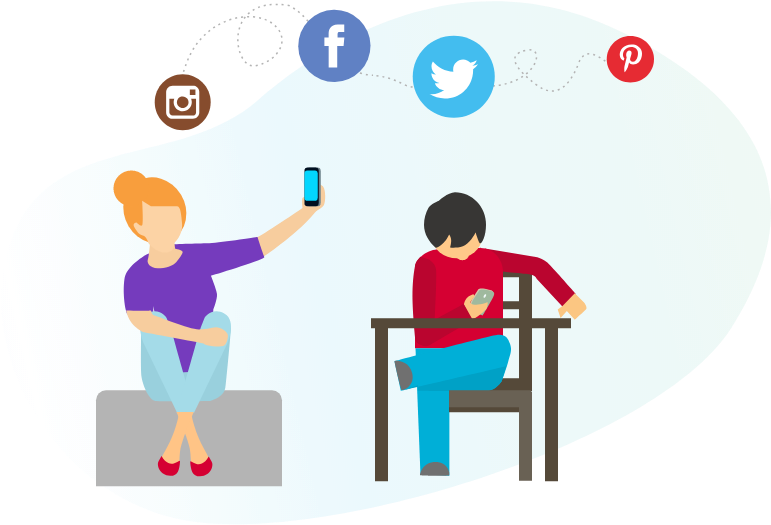 Social Media Connectivity Illustration PNG