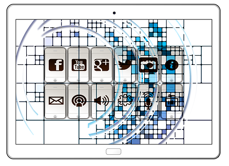Social Media Connectivity Tablet PNG